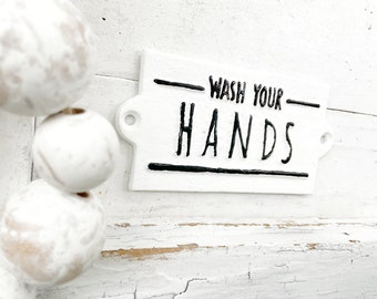 Wash Your Hands, Sign Petite Bathroom Decor, Please Wash Your Hands Sign,Cast Iron Sign, Bath Decor Sign, Wash Hands Sign Kitchen Decor Sign