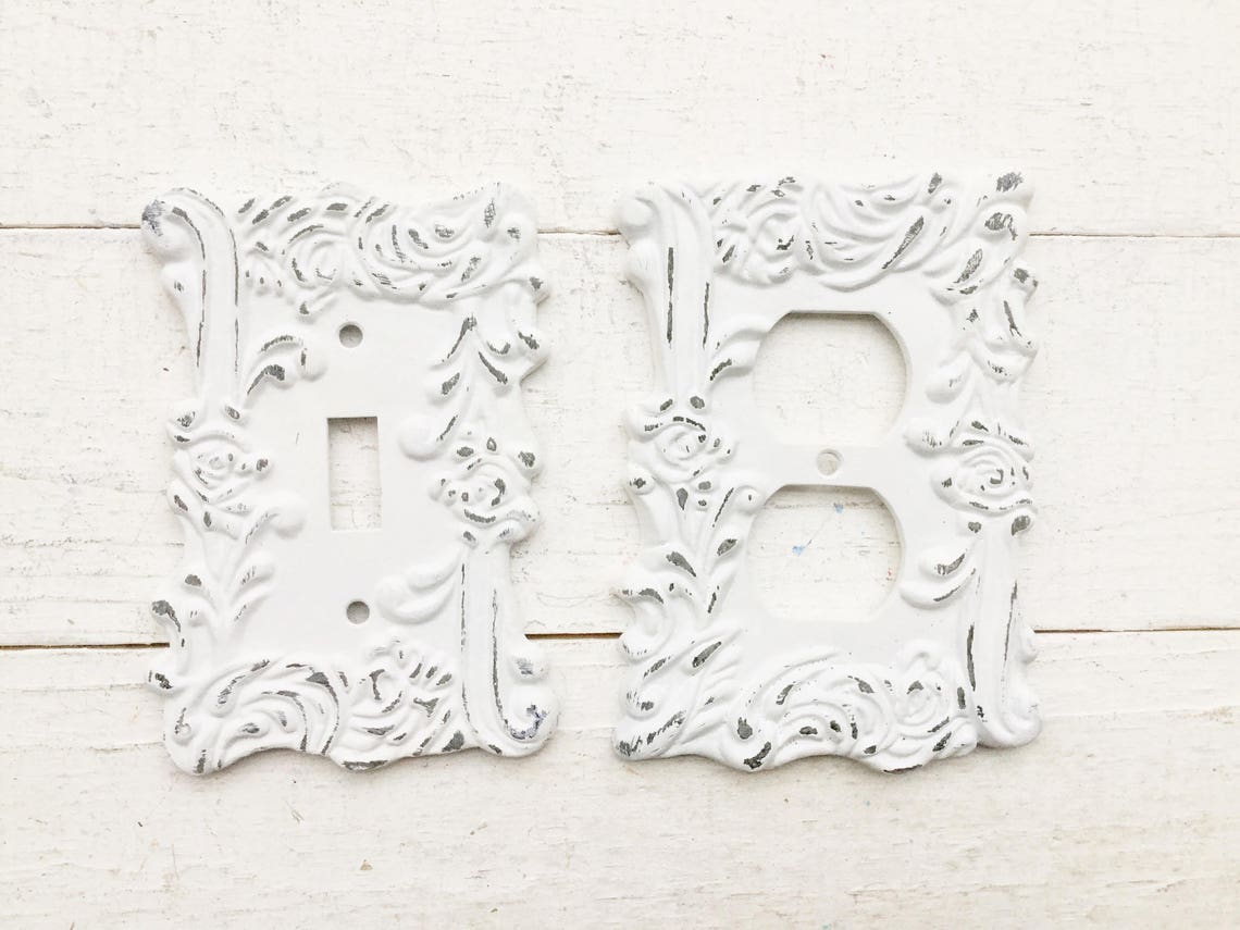 Light Switch Cover in Shabby White Switch Cover Lightswitch Etsy