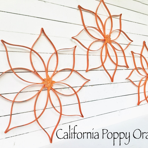 Orange Metal Wall Decor Etsy