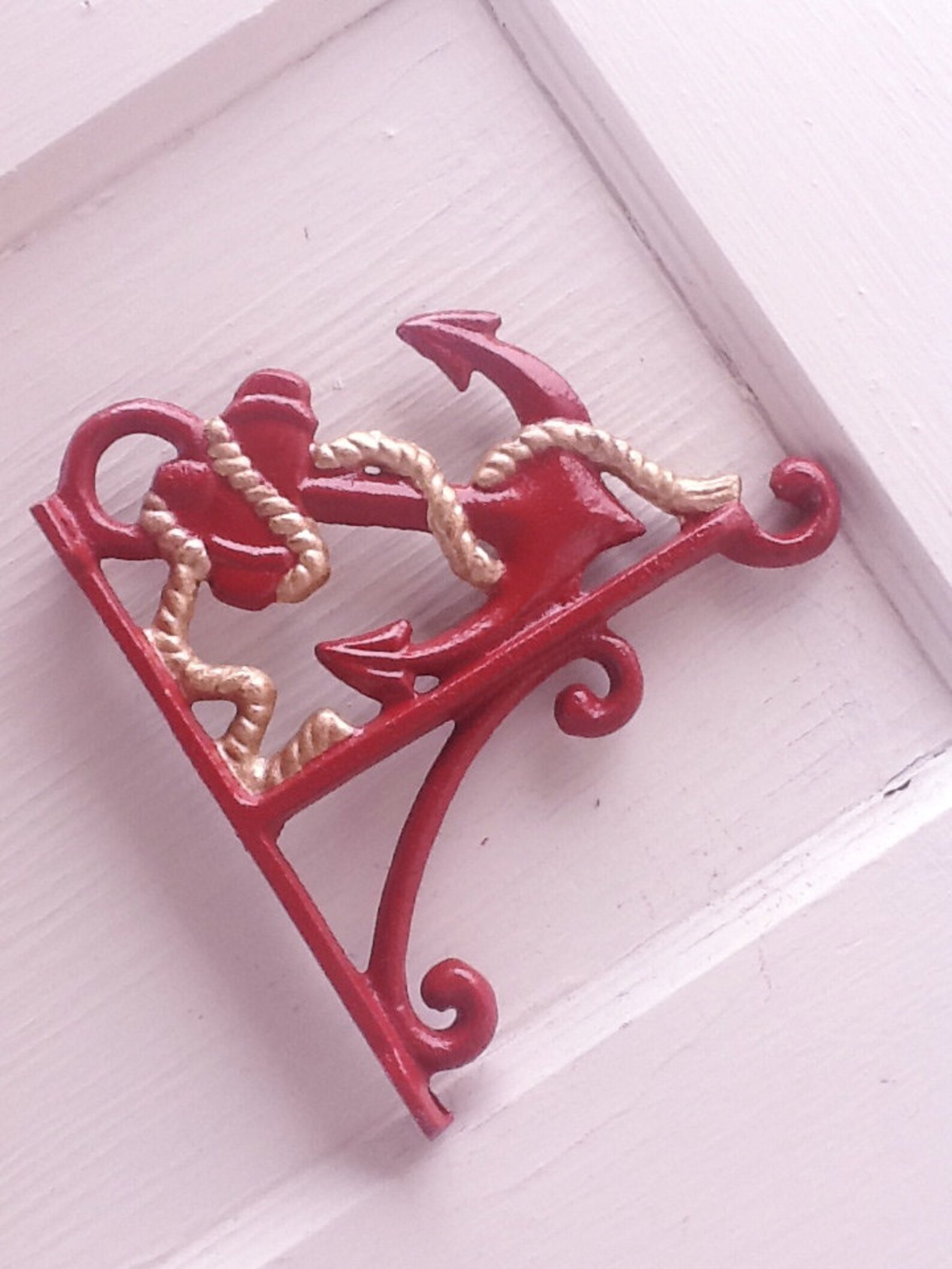 Red Wall AnchorWall HangingCast IronPlant HangerMetal Wall Etsy
