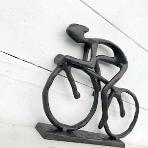 Cyclist Metal Sculpture Gift , Gift For Father , Gift For Cyclist , Summer Biking