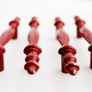 Country Red Large Shabby Chic Cabinet Door Pulls-Distressed-Cabinet Pulls-Shabby French-Drawer Handles-Modern Home- Knobs-3 inch mounting