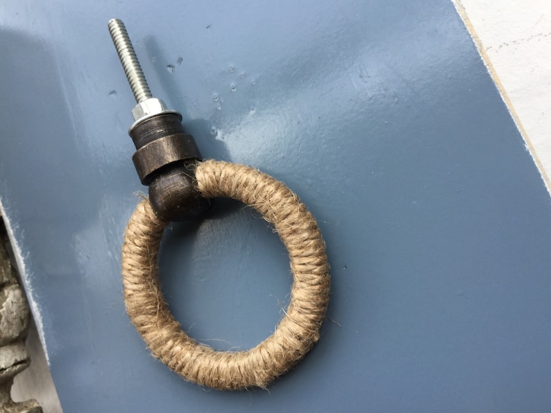 Jute Rope Pulls Handle Knobs Western Rustic Hardware Etsy