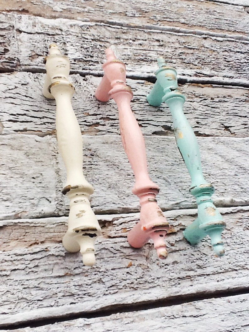 Pastel Finial Door Pullsdistressedpetite Drawer Etsy