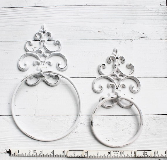 White wooden towel ring best sale