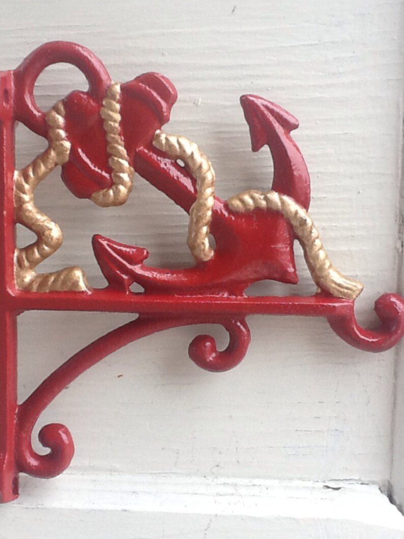 Red Wall Anchorwall Hangingcast Ironplant Hangermetal Wall Etsy