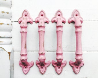 Fleur De Lis Cabinet Pulls , Cast Iron Drawer Pulls ,