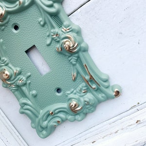 Light Switch Cover, In SAGE GREEN Switch Cover, Lightswitch Cover, Light Switch Cover Plates,Shabby Chic,Custom Light Switch Cover image 2