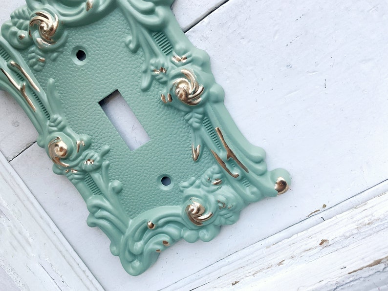 Light Switch Cover, In SAGE GREEN Switch Cover, Lightswitch Cover, Light Switch Cover Plates,Shabby Chic,Custom Light Switch Cover image 2