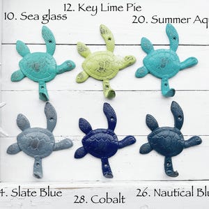 Sea Turtle Hook 55 COLORS Beach Wall Decor Nautical Towel Coat Hook Turtles Ocean Coastal Home House Lake , Vacation House Pool House Hook