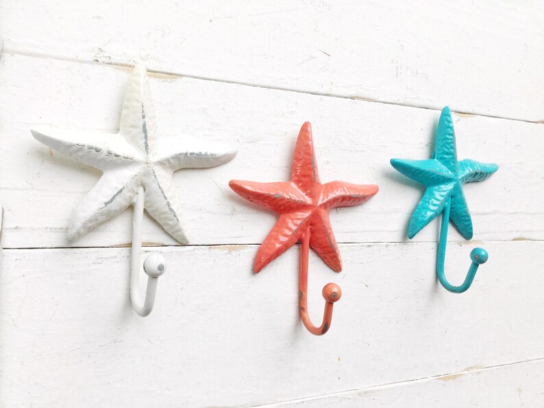 Starfish Wall Hook Cast Iron Starfish Beach Decor Metal Etsy