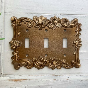 Light Switch Cover, In Muted Gold , Modern Home Decor,Lightswitch Cover, Light Switch Cover Plate, Shabby Chic, Double Rocker Switch Cover image 7