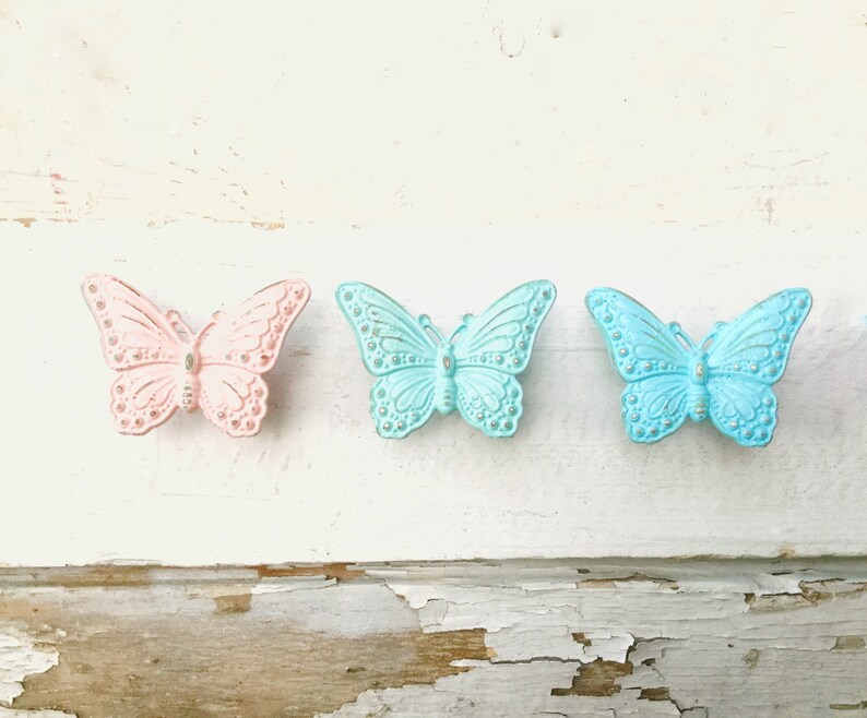 Rose Gold Butterfly Knobs Decorative Knobs Drawer Knobs Etsy