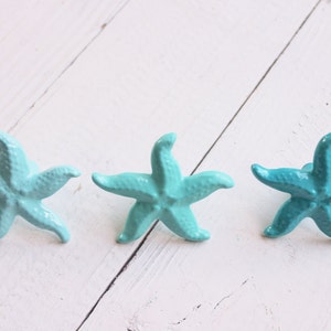 Starfish Decor, Starfish Decoration, Starfish Drawer Knob, Decorative Knobs, Starfish Knob, Beach Decor,Shabby Chic Distresed Metal image 5