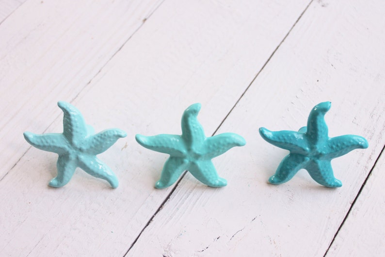 Starfish Decor, Starfish Decoration, Starfish Drawer Knob, Decorative Knobs, Starfish Knob, Beach Decor,Shabby Chic Distresed Metal image 5