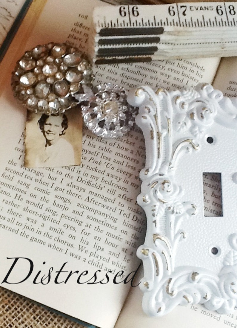 Metal Wall Decorlight Switch Coverin White Shabby Etsy UK