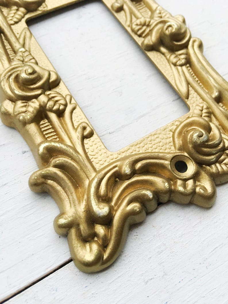 Muted Gold GFI Rocker Switch Plate Covermetallic Gold Home Etsy