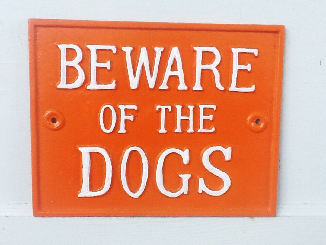 Beware of Dogs Rustic Metal Staked Yard Warning Sign 21 to 33 