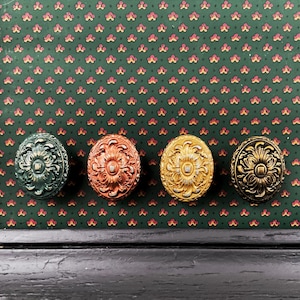 Drawer Knobs Pulls Wardrobe Shabby Chic Knobs ,Vintage Farmhouse Style , Oval Muted Gold Pulls  , Cottage Chic Knobs , Modern Mid Century