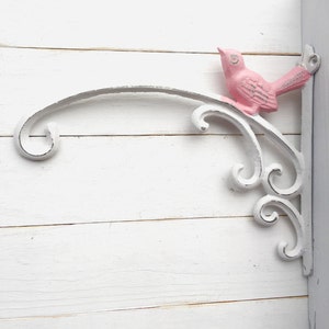 Cast Iron Bird Plant Hangers-French Garden Decor Plant Hook-Wall Bracket Hook With Bird-Hangling Plant Holder Shabby Bird Wedding Decor image 1