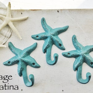 One Starfish Cast Iron Metal- Pick Your Color - READ LISTING DETAILS - Beach House-Nautical Wall Hook-Towel Hanger-Lake House