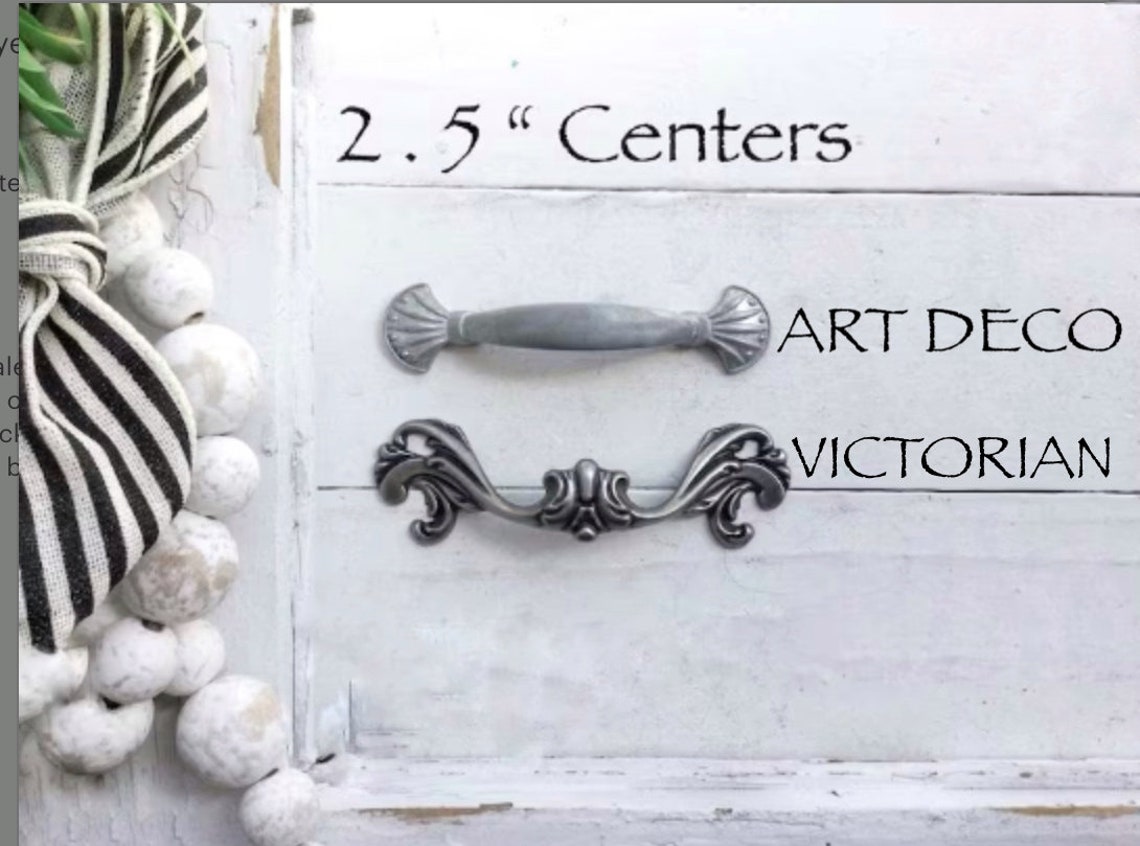 ONE Knob Pulls Vintage Drawer Pull 2.5 Centers Shabby Chic French Style ...