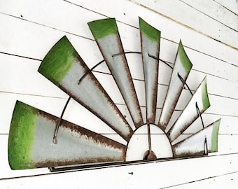 Half  Windmill Head Wall Decor, Rustic Farmhouse, Industrial Steel Windmill, Rusty Home Decor , Windmill Wall Art , Full Windmill Head