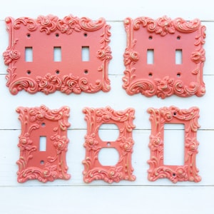 Decorative Plates, In Florida Coral Switch Cover, Lightswitch Cover, Light Switch Cover Plates,Shabby Chic,Custom Light Switch Cover