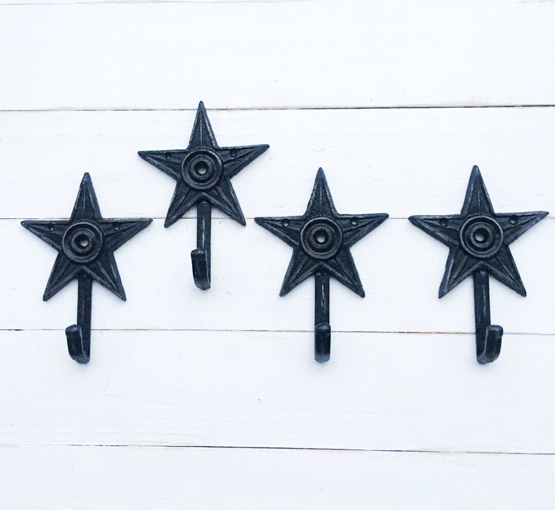 Star Wall Hooks Colorful Cast Iron small Daintyset of Etsy