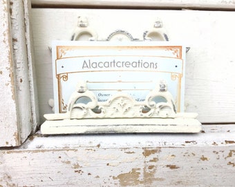 Business Card Holder,Office Decor , Card Holder For Office, Supplies ,Shabby Chic Decor , Cottage Decor ,Gift For Her,Pastel Colors,New Job