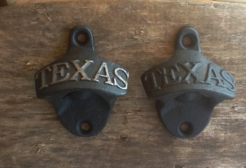 Rustic Cast Iron Texas Bottle Cap Opener-Gift For Dad-Industrial Home-In Matte Black-Spring Home Decor-Kitchen-Father-Groomsmen Gift Bild 5