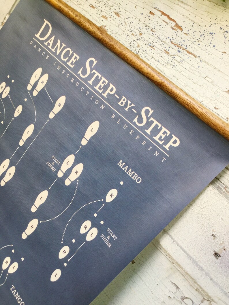 Dance Step By Step Blueprint Instructions , Rustic Wedding Decor , Barn Wedding Favors ,Wedding Gift , Scroll Art , Step Dancing Gift image 2