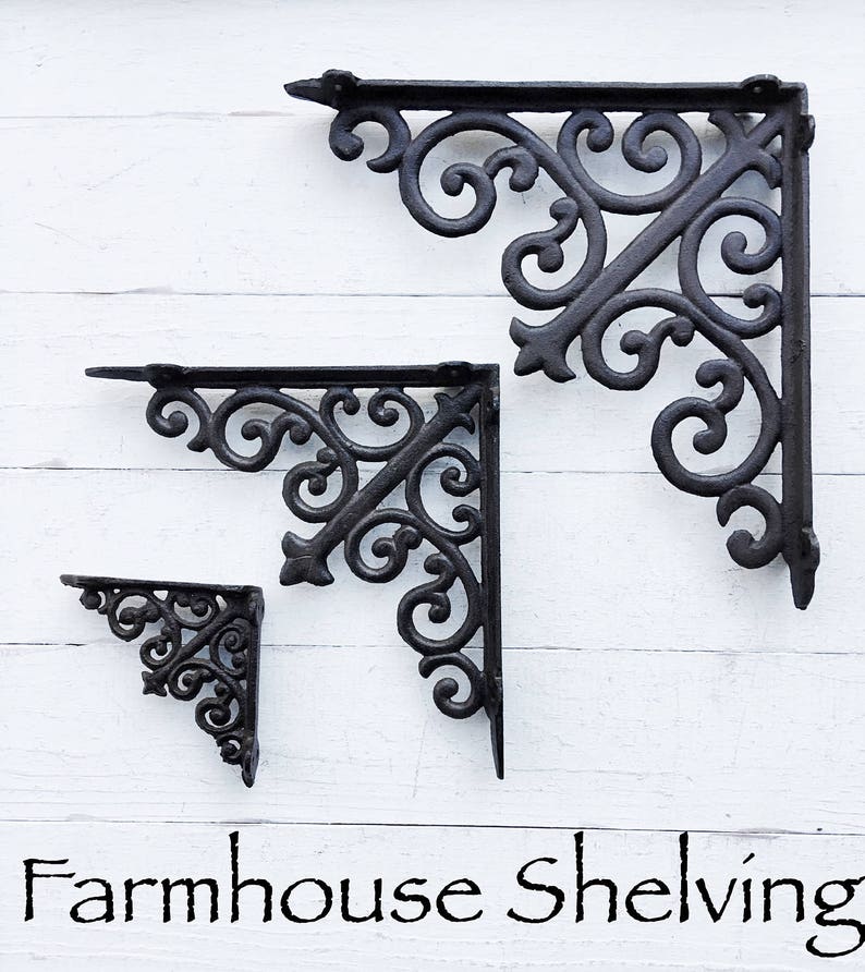 Shabby Chic Iron Brackets Iron Shelf Brackets Shelf Shelf Etsy