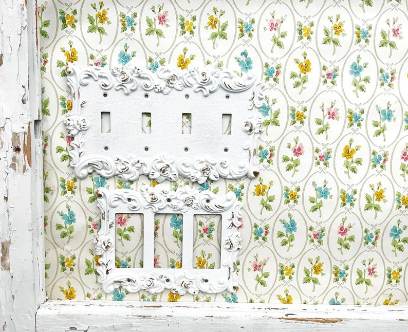 Light Switch Cover, In Muted Gold , Modern Home Decor,Lightswitch Cover, Light Switch Cover Plate, Shabby Chic, Double Rocker Switch Cover image 9