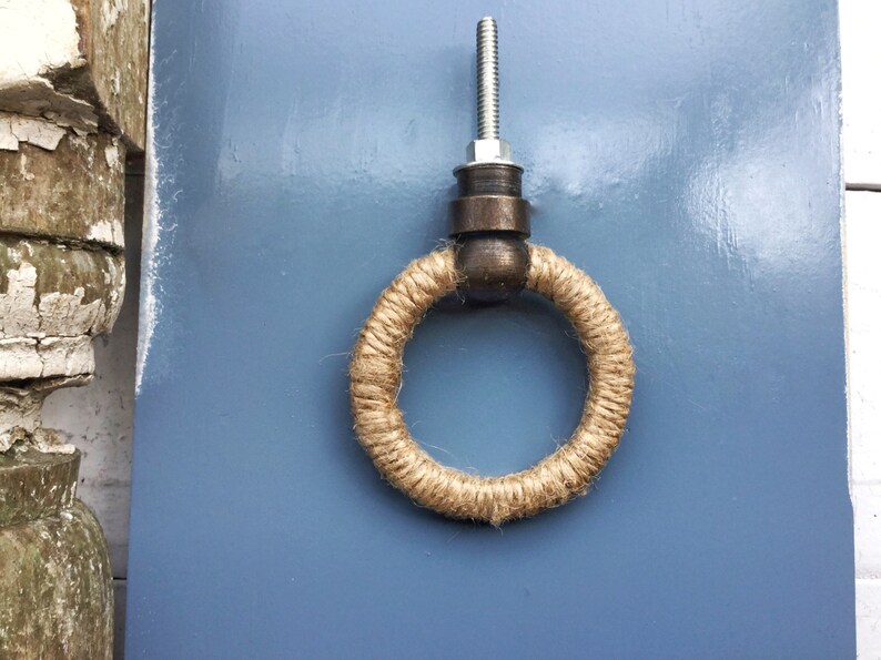 Jute Rope Pulls Handle Knobs Western Rustic Hardware Etsy