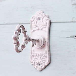 Shabby Chic Door-Skeleton Key Hook-Back Plate-Jewelry Holder-Rustic-Curtain Tie Backs-Antique Inspired-Towel Holder-French Decor-Paris Home image 2