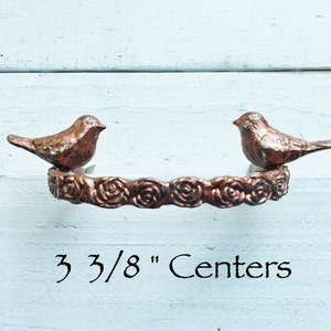 Vintage Style Knobs,Washed Penny , 3 3/8 Centers Copper Knobs, Drawer Knobs, Rose Knobs, Dresser Knobs,Unique Cabinet Knobs, Home and Garden