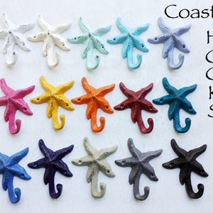 One Starfish Cast Iron Metal- Pick Your Color - READ LISTING DETAILS - Beach House-Nautical Wall Hook-Towel Hanger-Lake House