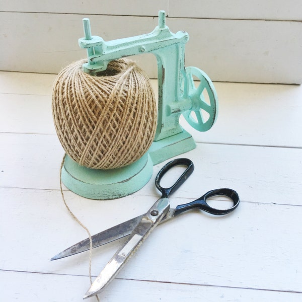 Cast Iron Sewing Machine With Twine Spool-Notions-Jute String-Sewing Room-Craft Room-Free Twine Included-Rustic Home Decor-Cabin Accessories