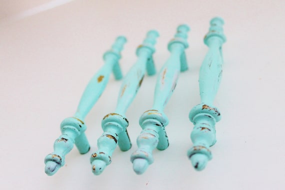 Aquamarine Large Shabby Chic Cabinet Door Etsy