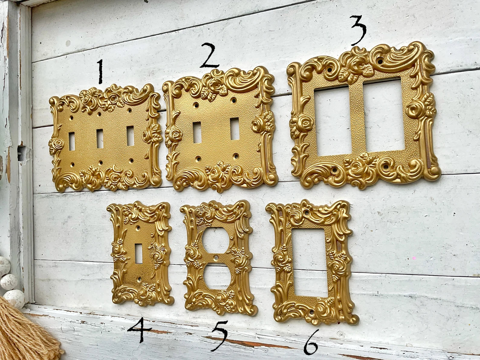 Light Switch Cover, In Muted Gold , Modern Home Decor,Lightswitch Cover, Light Switch Cover Plates, Shabby Chic, Double Rocker Switch Cover