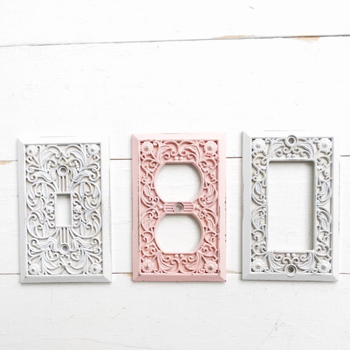 Metal Wall Decor Light Switch Cover Creamy off White Rocker Etsy