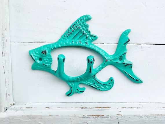 cast iron fish hook The Bridge Collection Metal Indoor/Outdoor Coastal Wall (White) Fishbone Wall Hook Sculpture is a fun yet sophisticated way to keep your essentials organized. Cast Iron Bear Fish Hook