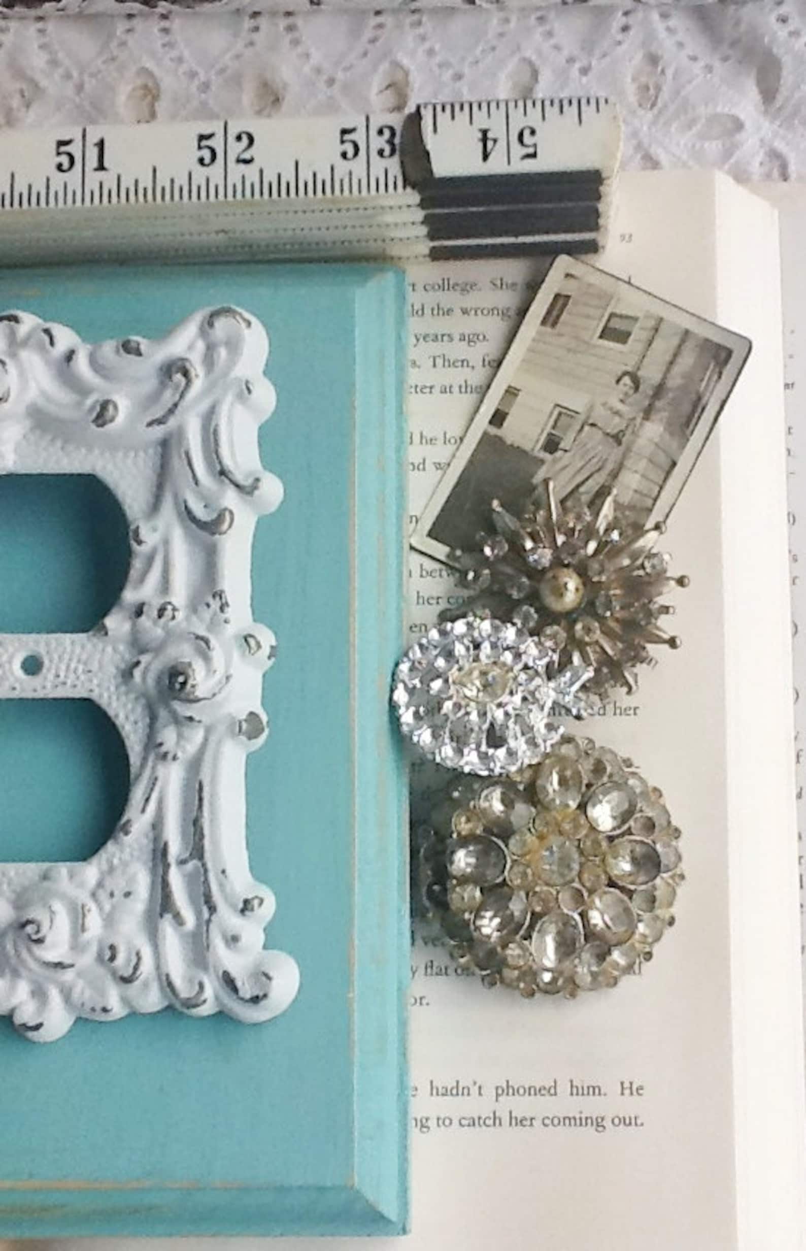 Distressed Metal Wall Decorplate Coverin White Shabby Etsy