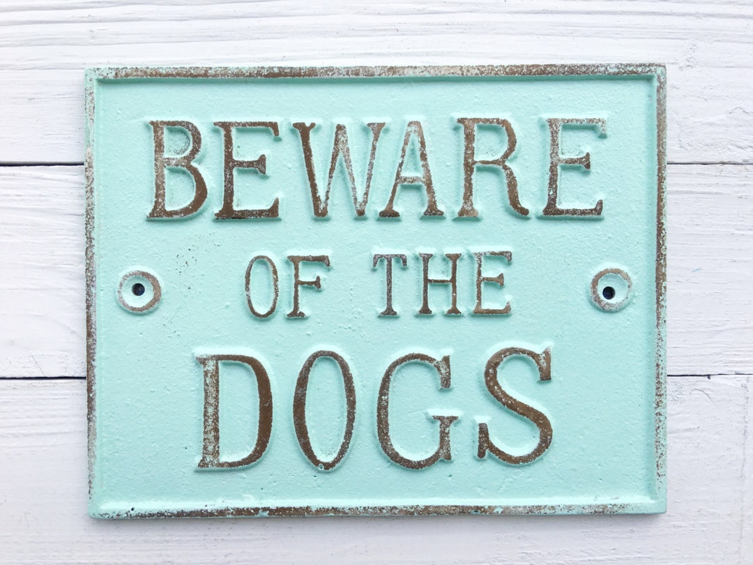 Beware of Dogs Rustic Metal Staked Yard Warning Sign 21 to 33 