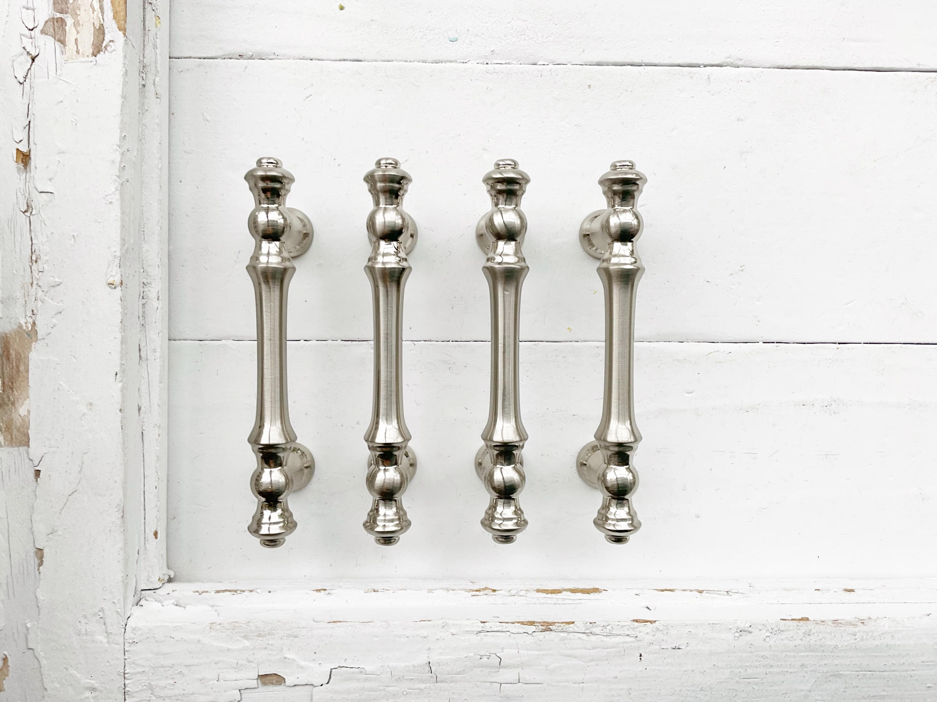 Farmhouse Drawer Pull Modern Farmhouse Drawer Pull , Chrome Brushed Nickel Metal Decor Mid
