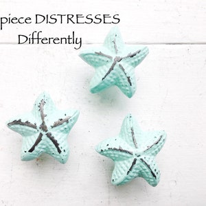 Starfish Drawer Knob In PASTELS Shabby Chic Distressed Metal-Sea Glass Blue Seaside Cottage-Nautical Childrens Room-Coastal Bathroom Bild 4