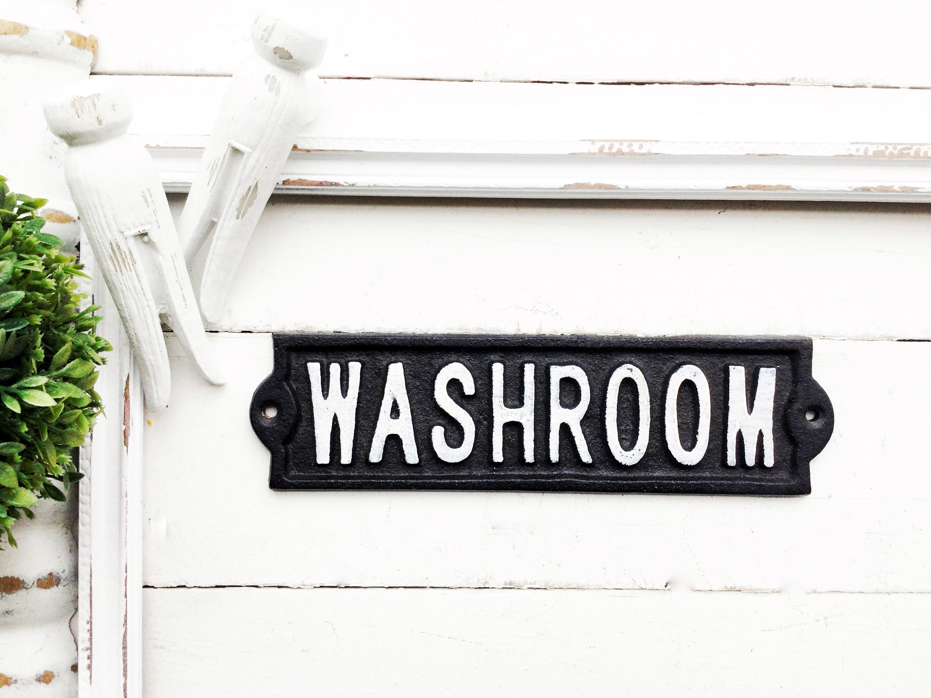 Nautical decor Shabby Chic Wooden Bath Toilet Bathroom Door WC Sign Home Plaque 
