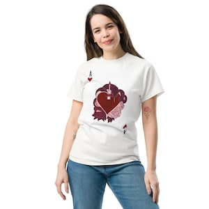 Herz-Ass-Shirt, Vintage Herz-Ass, Retro Spielkarte-T-Stück, Schmutz-Ästhetik, Kokette, trendiges grafisches T-Shirt Herz-Ass, Herz