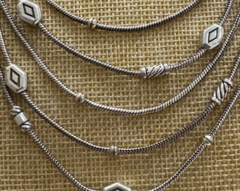 Sterling Silver Brighton 5 strands geometric Necklace.